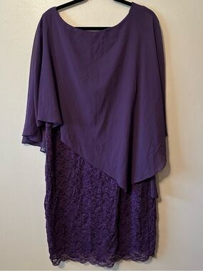 Pinup Fashion Purple Lace Overlay Midi Dress 24